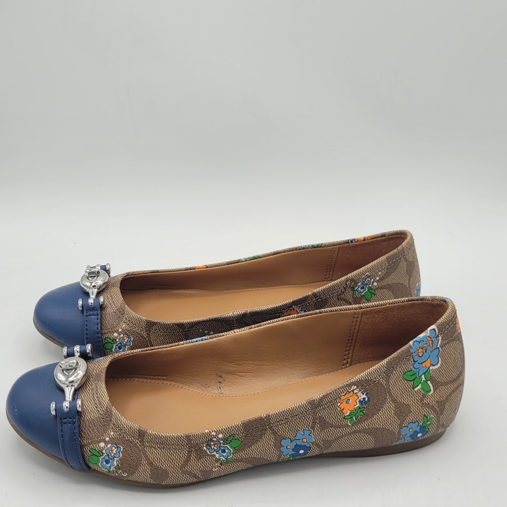 Coach Leila Ballet flats Signature C And Floral Design Size 6M - Picture 6 of 16